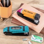 Grapadora giratoria de purpurina personalizada con diseño de lápiz y crayón accesorio para escritorio regalo de vuelta al cole para profesores