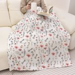 Gepersonaliseerde Wilde Bloemen Zachte Babydeken met Naam Baby Shower Verjaardag Kerstcadeau voor Pasgeborenen Nieuwe Ouders