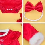 Personalized Baby Girl Red Tutu Dress Bow Headband Outfit with Name and Year Holiday Party Outfit Christmas Gift for Baby Girls