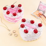 Personalised Heart-Shaped Cherry Cake Jewellery Box with Text and Mirror Room Decor Birthday Anniversary Gift for Women Girls