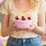 Personalised Heart-Shaped Cherry Cake Jewellery Box with Text and Mirror Room Decor Birthday Anniversary Gift for Women Girls