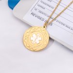 Gepersonaliseerde identificatie Emergency Medical Alert ID Tag ketting met gegraveerde tekst Emergency Survival Verjaardag Gift voor mannen vrouwen