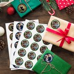 Photo Personnalisée Etiquettes Imperméables avec Nom Décoration Cadeau Fête de Noël Favors pour Famille Ami Enfant