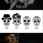 Gepersonaliseerde Schedel Sleutelhanger met Naam Halloween Cadeau voor Gothic Liefhebbers