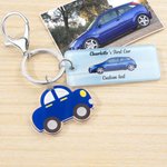 Gepersonaliseerde Multicolor Eerste Auto Foto Sleutelhanger met Naam en Tekst Rijexamen Geslaagd Cadeau voor Nieuwe Bestuurders Vrienden