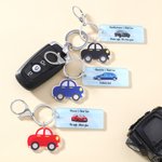 Gepersonaliseerde Multicolor Eerste Auto Foto Sleutelhanger met Naam en Tekst Rijexamen Geslaagd Cadeau voor Nieuwe Bestuurders Vrienden