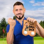 Personalised Cartoon Character Face Photo Suede Golf Ball Bag Sack with 2 Golf Balls Golf Accessory Birthday Gift for Men Golfer Golf Player