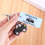 Gepersonaliseerde Multicolor Eerste Auto Foto Sleutelhanger met Naam en Tekst Rijexamen Geslaagd Cadeau voor Nieuwe Bestuurders Vrienden