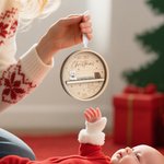 Personalised Bookshelf and Teddy Bear Wooden Christmas Tree Ornament with Name and Year Block Tree Decor First Christmas Gift for New Parents Newborns