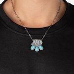 Personalisierte Western Style Türkis zierliche Halskette mit Buchstaben Geburtstag Jahrestag Geschenk für Frauen