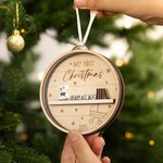 Personalised Bookshelf and Teddy Bear Wooden Christmas Tree Ornament with Name and Year Block Tree Decor First Christmas Gift for New Parents Newborns