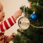 Personalised Bookshelf and Teddy Bear Wooden Christmas Tree Ornament with Name and Year Block Tree Decor First Christmas Gift for New Parents Newborns