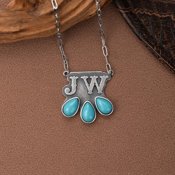 Personalisierte Western Style Türkis zierliche Halskette mit Buchstaben Geburtstag Jahrestag Geschenk für Frauen