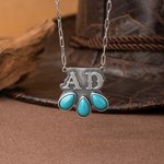 Personalisierte Western Style Türkis zierliche Halskette mit Buchstaben Geburtstag Jahrestag Geschenk für Frauen
