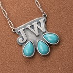 Personalisierte Western Style Türkis zierliche Halskette mit Buchstaben Geburtstag Jahrestag Geschenk für Frauen