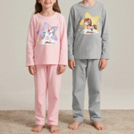 Personalisierter Tier-Design Kinder Schlafanzug aus 100% Baumwolle mit Namen Hausanzug Geburtstag Geschenk für Jungen Mädchen
