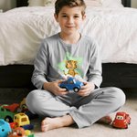 Ensemble de Pyjamas 100% Coton Personnalisé avec Design Animal Nuage Étoile et Nom Vêtement Maison Cadeau d'Anniversaire pour Garçons Filles Enfant