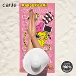 Personalised Cute Long-Tailed Marsupilami Oversized Beach Towel with Name Summer Holiday Pool Party Gift for Boys Girls | Callie × Marsupilami®