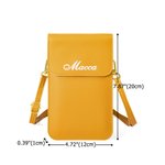 Personalised Portable PU Leather Crossbody Bag with Name and Touch Screen Window Travel Daily Use Birthday Gift for Women