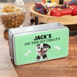 Gepersonaliseerde Schattige 3D Cartoon Dog Bone Food-Grade Dog Treat Metalen Blikken Doos met Naam Pet's Day Verjaardagscadeau voor Pet Owner Lovers