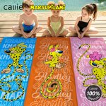 Personalised Cute Long-Tailed Marsupilami Oversized Beach Towel with Name Summer Holiday Pool Party Gift for Boys Girls | Callie × Marsupilami®