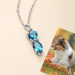 Gepersonaliseerde kat hond boog geboortesteen sterling zilveren ketting sierlijke sieraden verjaardag Moederdag cadeau voor vrouwen Pet Lovers