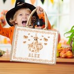 Spersonalizowana torba z juty Bat Pumpkin Ghost Toile De Joey z imieniem Trick or Treat Halloween Party Prezent dla dzieci Kobiety