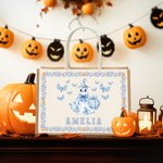 Spersonalizowana torba z juty Bat Pumpkin Ghost Toile De Joey z imieniem Trick or Treat Halloween Party Prezent dla dzieci Kobiety