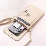 Personalised Portable PU Leather Crossbody Bag with Name and Touch Screen Window Travel Daily Use Birthday Gift for Women