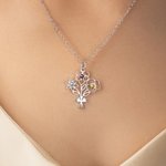 Personalized Birth Flower Birthstone Necklace Dainty Jewellery Daily Use Anniversary Birthday Gift for Woman Mom