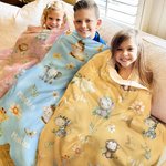 Acuarela Personalizada Animales del Bosque Manta Suave con Nombre Decoración del Hogar Baby Shower Cumpleaños Regalo para Niños Familia Amigos