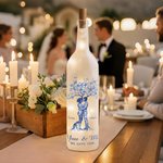Personalized Toile De Jouy Style Couple Tree LED Bottle Lamp with Names Soft Light Valentine's Day Wedding Anniversary Gift for Couples