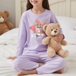 Ensemble de Pyjamas 100% Coton Personnalisé avec Design Animal Nuage Étoile et Nom Vêtement Maison Cadeau d'Anniversaire pour Garçons Filles Enfant