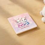 Personlig Dreamy Rabbit Par keramikmugg med namn och underlägg Alla hjärtans dag Jubileum Julklapp för par