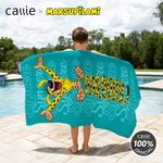 Personalised Cute Long-Tailed Marsupilami Oversized Beach Towel with Name Summer Holiday Pool Party Gift for Boys Girls | Callie × Marsupilami®