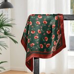 Personalisiertes Quadratisches Retro-Satintuch mit Geburtsblumen und Namen Alltagsaccessoires Reise Zubehör Geburtstag Geschenk für Damen