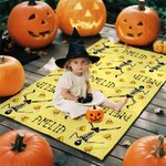 Personalized Halloween Theme Skeleton Lollipop Pumpkin Soft Throw Blanket with Name Home Decor Halloween Gift for Family Friends
