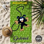 Serviette de plage personnalisée avec le nom du Marsupilami Cadeau d'anniversaire pour amis famille Callie × Marsupilami®