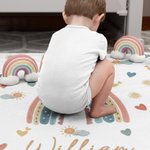 Personalisierte Herz Wolke Lächelnde Sonne Regenbogen Weiche Decke mit Namen Home Decor Weihnachten Geburtstag Geschenk für Kinder