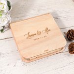Personalisierte Vintage hölzerne Hochzeit Fotobox mit USB 3.0 Flash-Laufwerk und Name Hochzeit Party Geschenk für Newlyweds