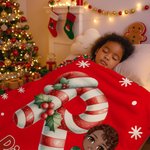 Tutti i miei cari vicini con un abbraccio - Coperta morbida personalizzata con nome e personaggio animato