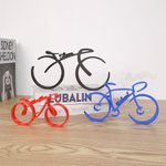 Ornamento personalizzato minimalista con stampa 3d della bicicletta e nome della scrivania, regalo di compleanno per uomini appassionati di ciclismo