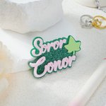 Gepersonaliseerde Ivy Leaf Soror Naam Glitter Acryl Broche Pin Sorority Accessoires Bid Day Sorority Initiatie Gift voor Zus Vriendin
