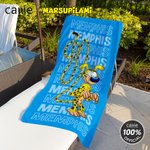 Personalised Cute Long-Tailed Marsupilami Oversized Beach Towel with Name Summer Holiday Pool Party Gift for Boys Girls | Callie × Marsupilami®