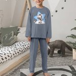 Ensemble de Pyjamas 100% Coton Personnalisé avec Design Animal Nuage Étoile et Nom Vêtement Maison Cadeau d'Anniversaire pour Garçons Filles Enfant