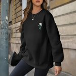Henkilökohtainen Syntymä Flower Monivärinen huppari Pocket ja kirjailtu Initial All Season Daily Wear Syntymäpäivälahja perheen ystävä