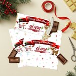 Personalisierte Weihnachtsmann Hirsch Weihnachten Bar Wrapper mit Namen Weihnachten Schokolade Verpackung Geschenk für Familie Kinder