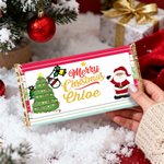 Personalisierte Weihnachtsmann Hirsch Weihnachten Bar Wrapper mit Namen Weihnachten Schokolade Verpackung Geschenk für Familie Kinder