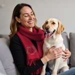 Personalised Embroidered Pet Avatar Photo Birth Flower Tassel Scarf with Name Warm Accessory Anniversary Birthday Christmas Gift for Pet Lovers