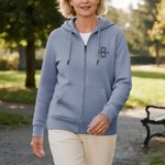 Sweat à Capuche Zippé Multicolore Personnalisée avec Nom et Initiale Brodés Cadeau d'Anniversaire pour Amis et Famille